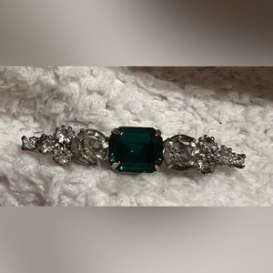 Vintage/Antique Clear & Green sparkly Rhinestone Pin/Brooch